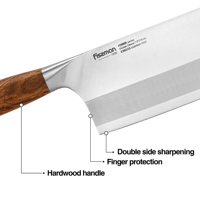 7.5'' Butcher Knife Kitchen Cleaver Fenrir Series (420J2 steel)