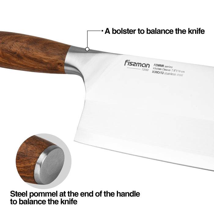 7.5'' Butcher Knife Kitchen Cleaver Fenrir Series (420J2 steel)