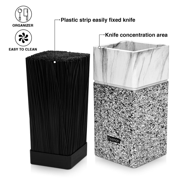 Knife Stand with Removable Straw 23cm, Plastic, Universal Knife Organizer
