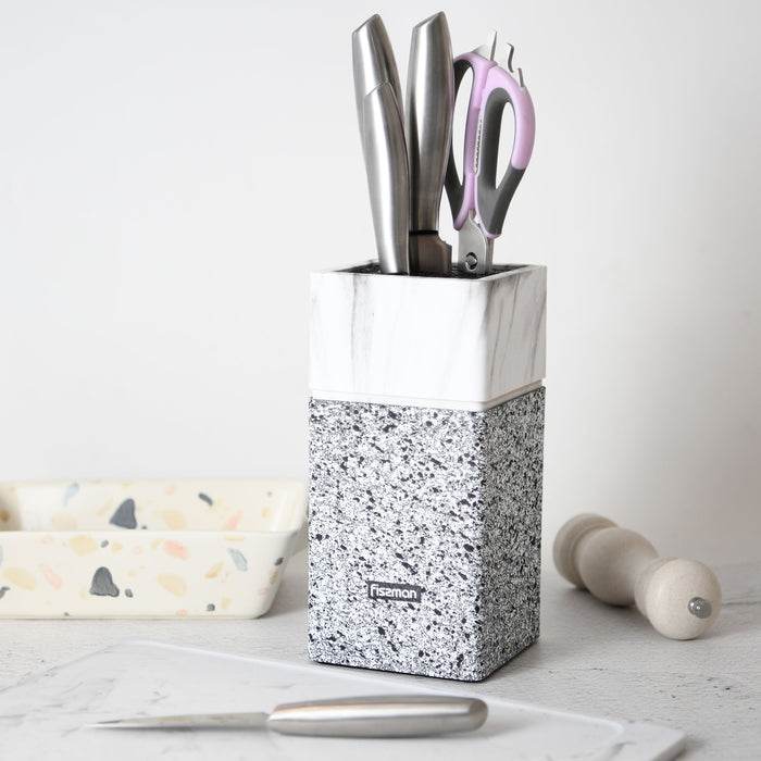 Knife Stand with Removable Straw 23cm, Plastic, Universal Knife Organizer