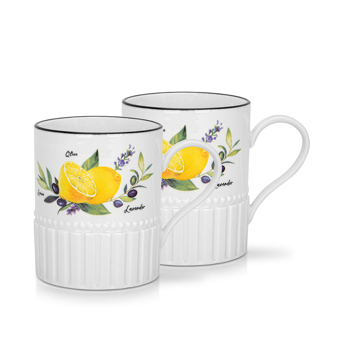 2-Piece Mugs Lemon Provence 400ml Porcelain