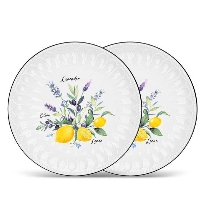 2-Piece Plates 26cm Lemon Provence Porcelain