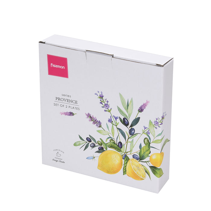 2-Piece Plates Lemon Provence Porcelain 21cm