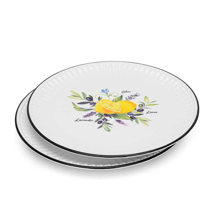 2-Piece Plates Lemon Provence Porcelain 21cm