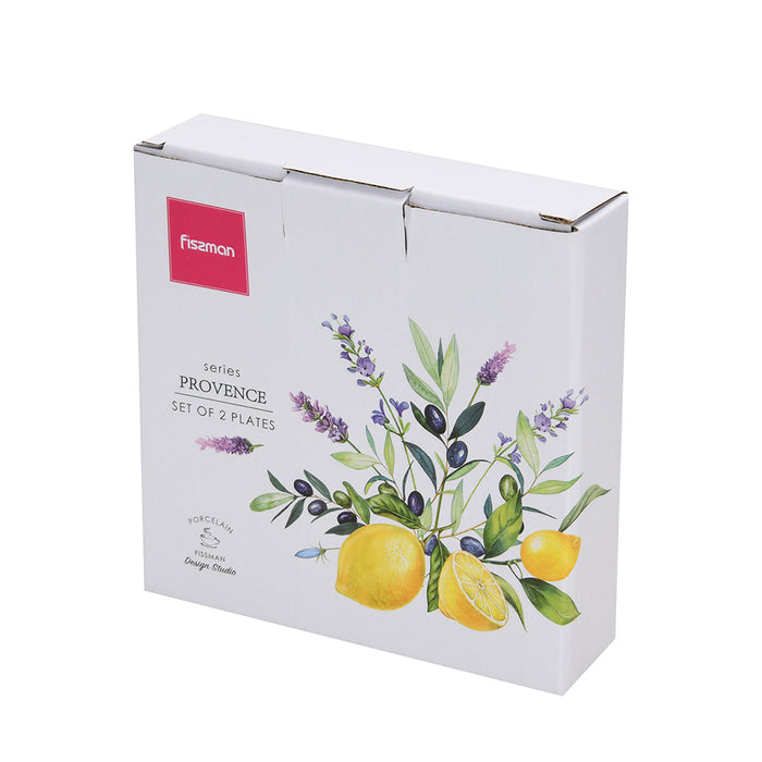2-Piece Plates Lemon Provence Porcelain 16cm