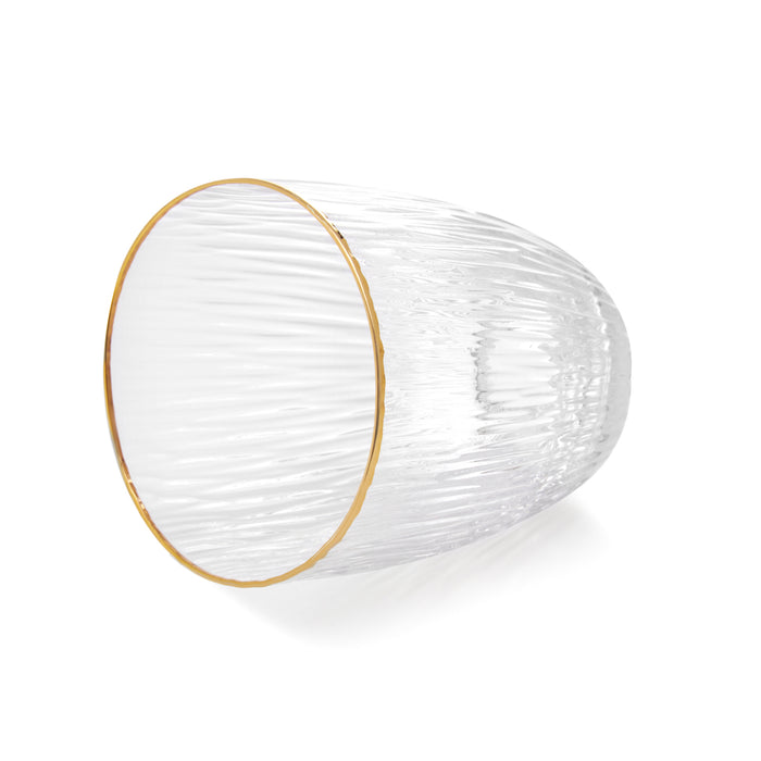 2-Piece Glasses 400ml Glass with Golden Rim