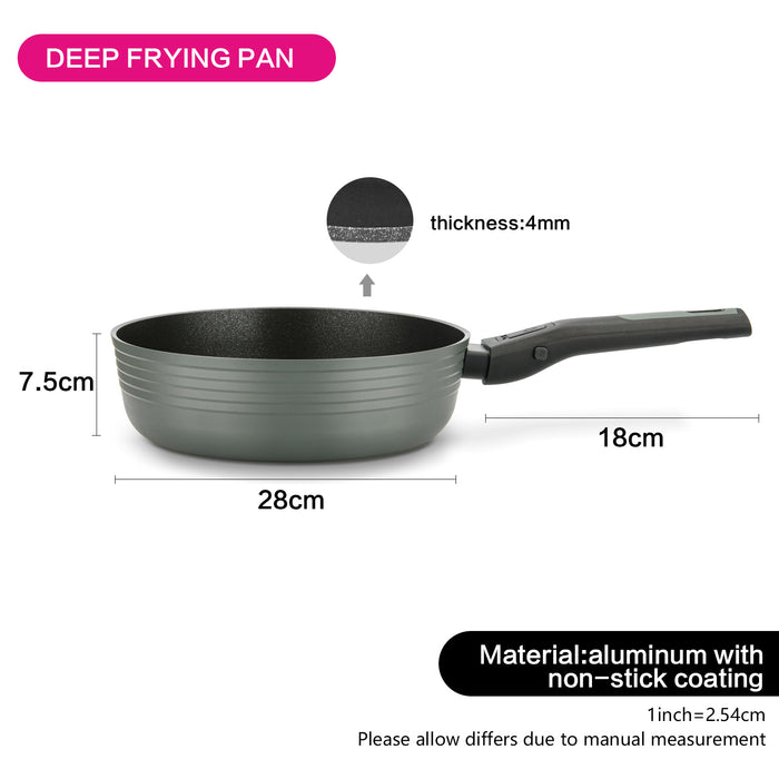 Deep Frying Pan 28cm With Detachable Handle BRILLIANT with Aluminum and Non Stick Coating