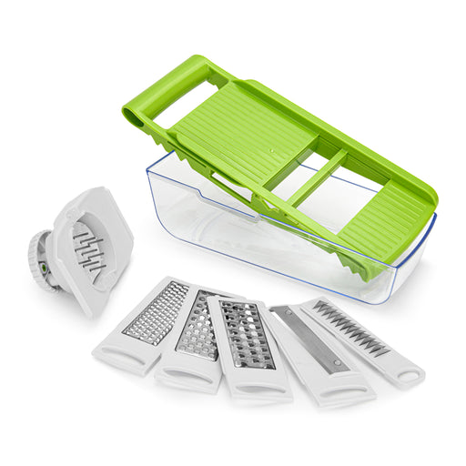 Adjustable Mandoline Slicer With Container 32x14x9cm And 5 Blades (Abs+Stainless Steel)