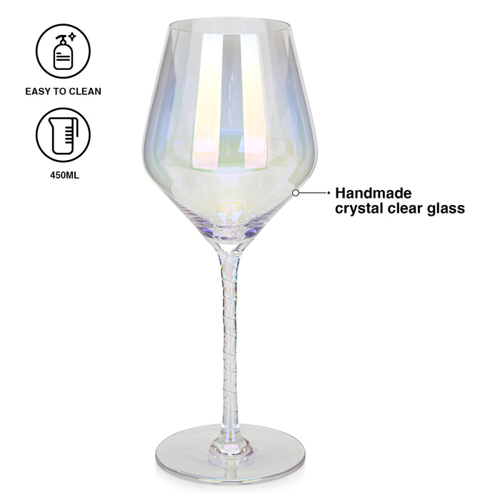 2-Piece 450ml White Glass Set