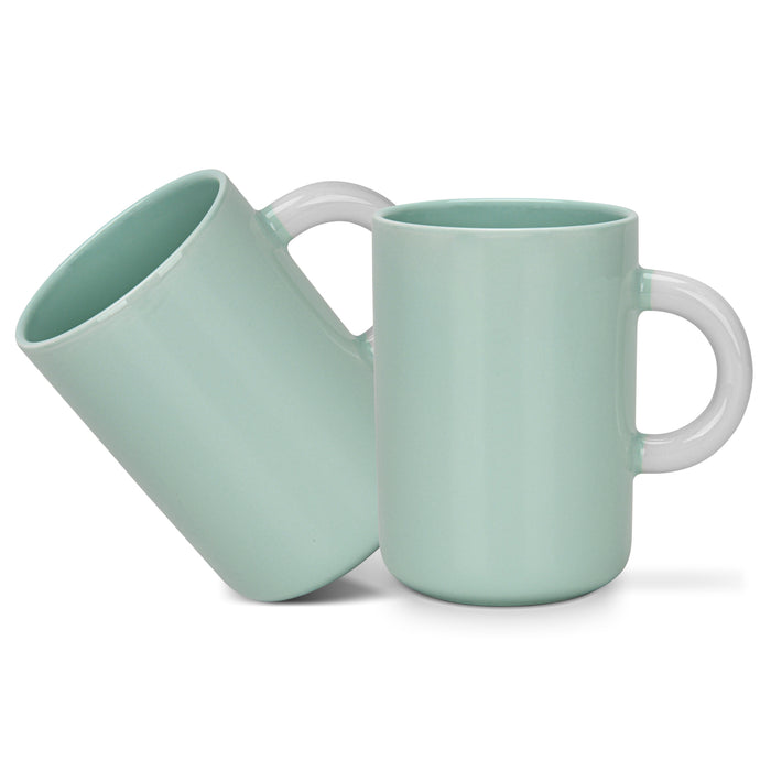 2-Piece Mugs 540ml  Green New Bone China
