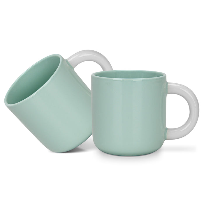 2-Piece Mugs 360ml Green New Bone China