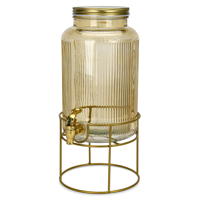 Glass Beverage Dispenser 5.8LTR with Metal Stand