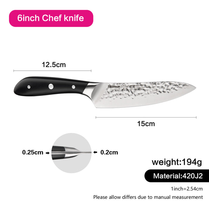 Chefs Knife HATTORI with hammered Japanese Stainless Steel 6-inch