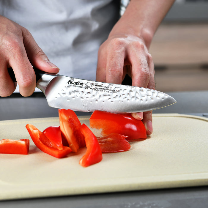 Chefs Knife HATTORI with hammered Japanese Stainless Steel 6-inch