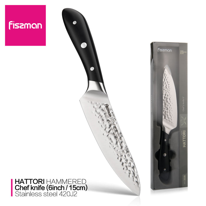 Chefs Knife HATTORI with hammered Japanese Stainless Steel 6-inch