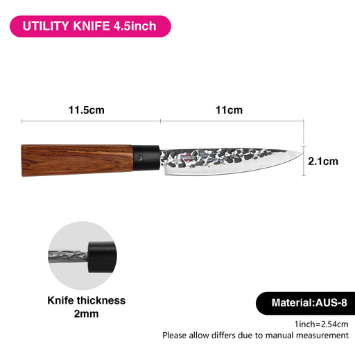 4.5" Utility Knife SAMURAI ITTOSAI 11cm(Steel AUS-8)
