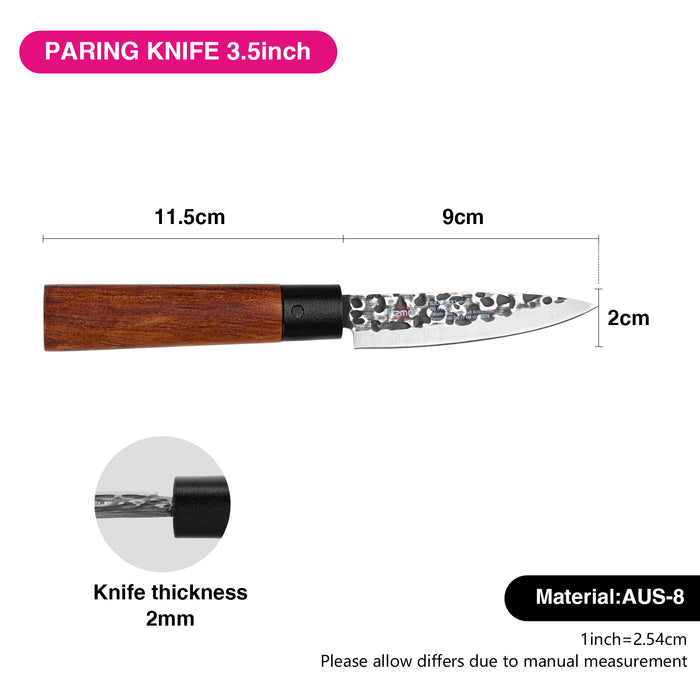 3.5" Paring Knife SAMURAI ITTOSAI 9cm(Steel AUS-8)