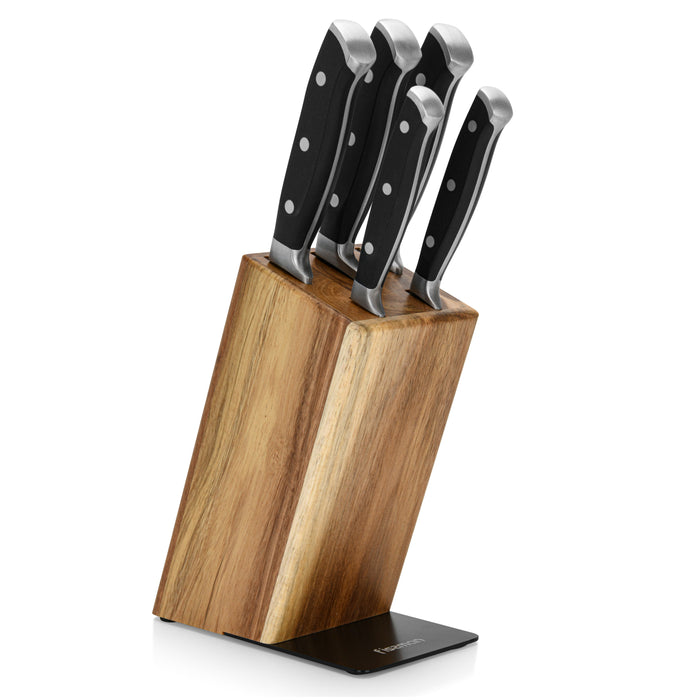 6 Pc Knife Set Akamatsu With Wooden Block (3Cr14 Steel)
