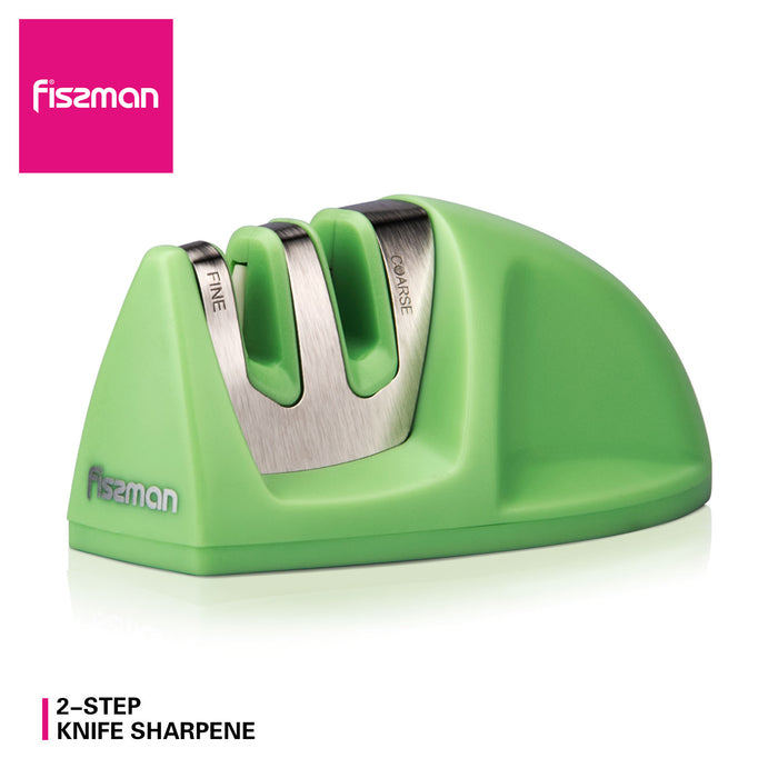 Knife Sharpener 10cm Carbide and Ceramic Green Tea Color