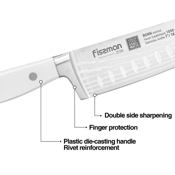 7'' Santoku Knife Bonn (X50CrMoV15 Steel)