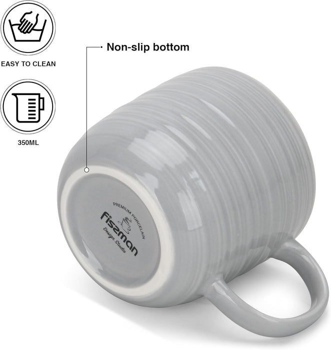 2-Piece Mugs Firmina Gray 350ml New Bone China