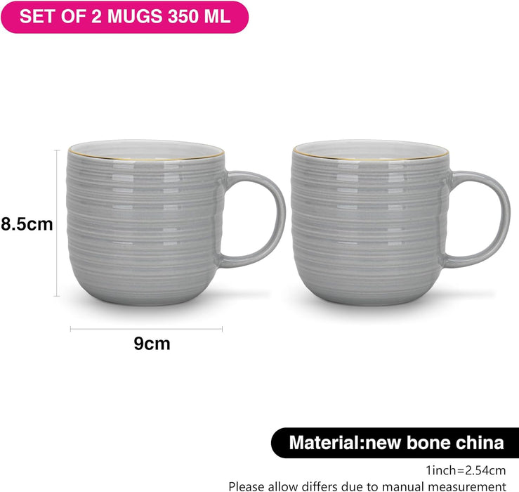 2-Piece Mugs Firmina Gray 350ml New Bone China