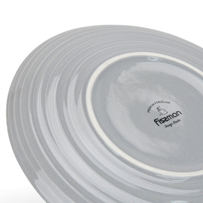 2-Piece Plates Firmina Gray 21cm New Bone China