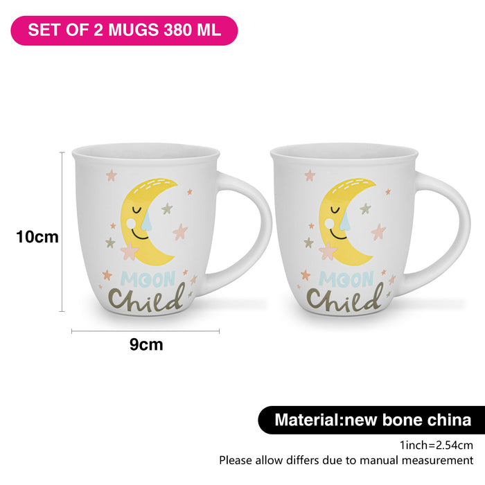 2-Piece Mugs 380ml Moon Child New Bone China