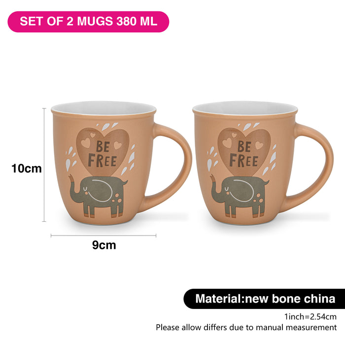 2-Piece Mugs 380ml Be Free New Bone China