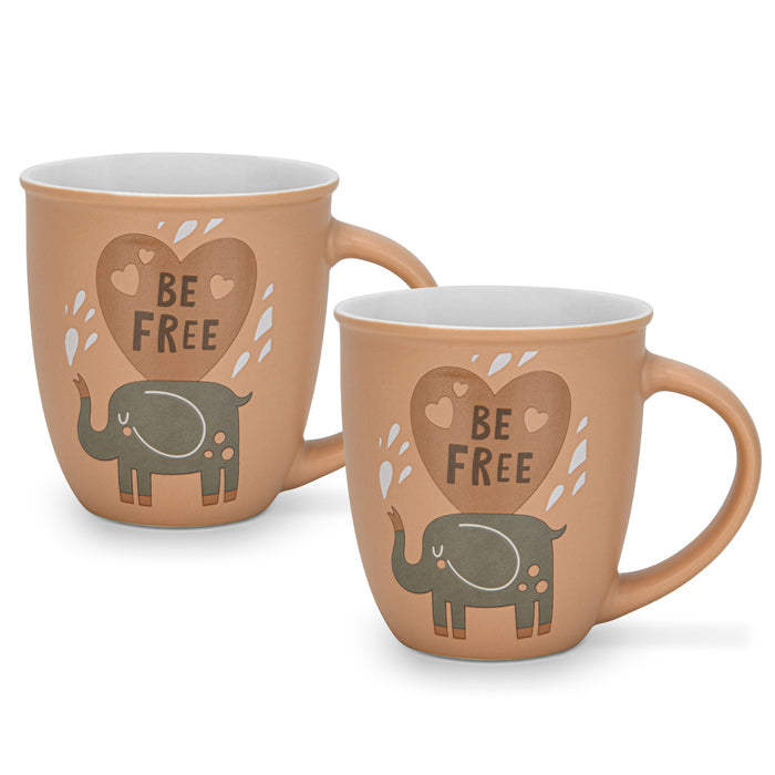 2-Piece Mugs 380ml Be Free New Bone China