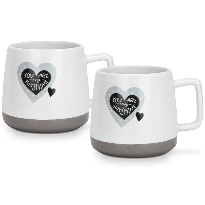 2-Piece Mugs 400ml You Are My Sunshine New Bone China