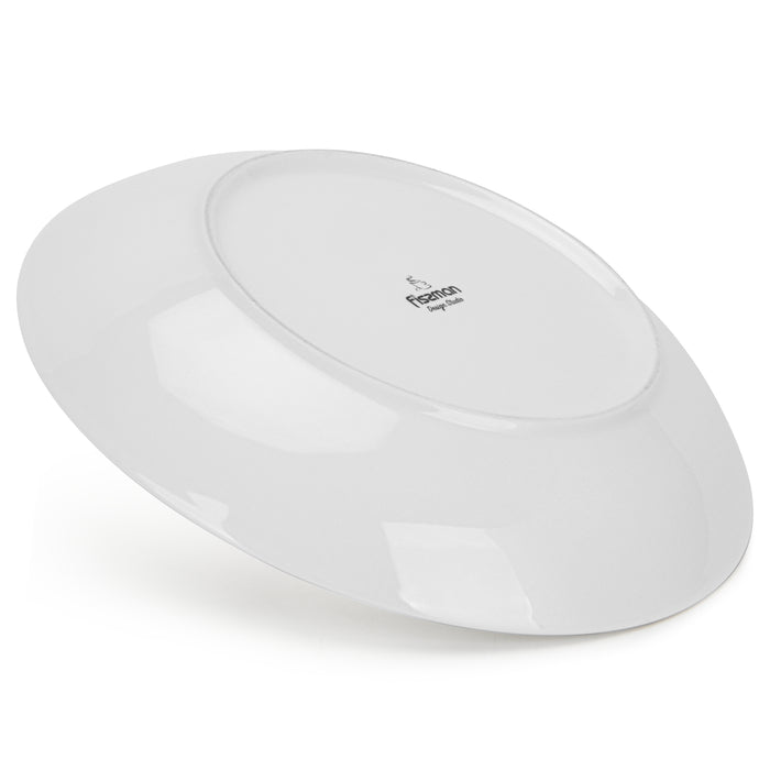 Deep Plate 20cm Milky White Porcelain Aleksa Series