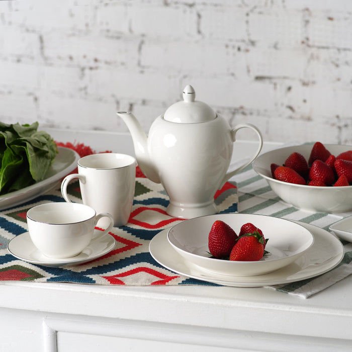 Teapot 1100ml Milky White Porcelain Aleksa Series