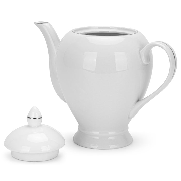 Teapot 1100ml Milky White Porcelain Aleksa Series