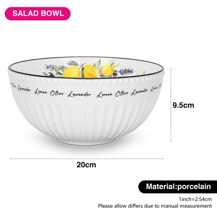 Salad Bowl Lemon Provence Porcelain 20cm