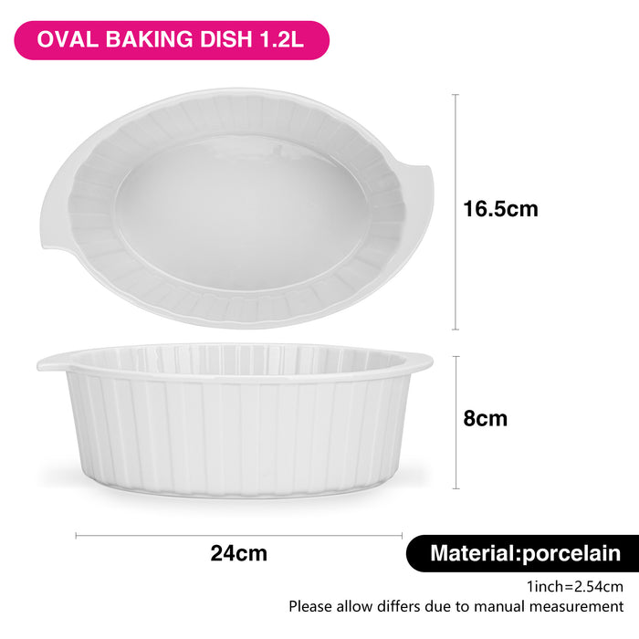 Oval Baking Dish 24x16.5х8cm/1.6LTR Porcelain