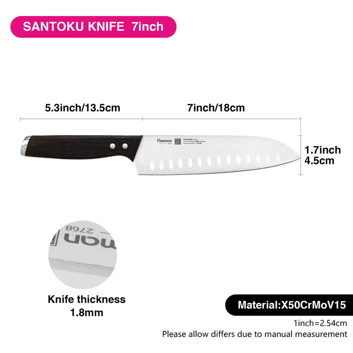 7'' Santoku Knife Ferdinand (X50CrMoV15 steel)
