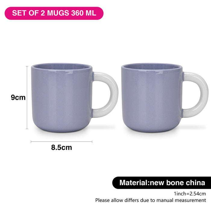 2-Piece Mugs 360ml Lilac New Bone China