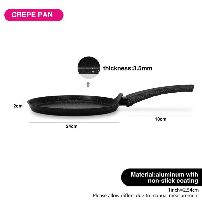 Crepe Pan Angela 24cm with Aluminum and Non- Stick Coating