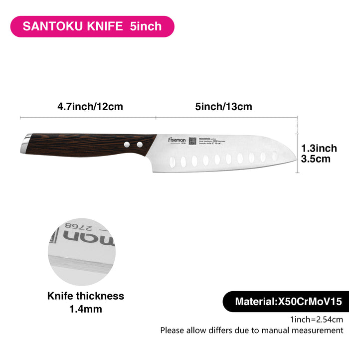 5'' Santoku Knife Ferdinand (X50CrMoV15 steel)