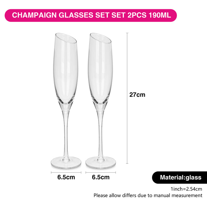 Set of 2 Champagne Glasses Set 190 ml (Glass)