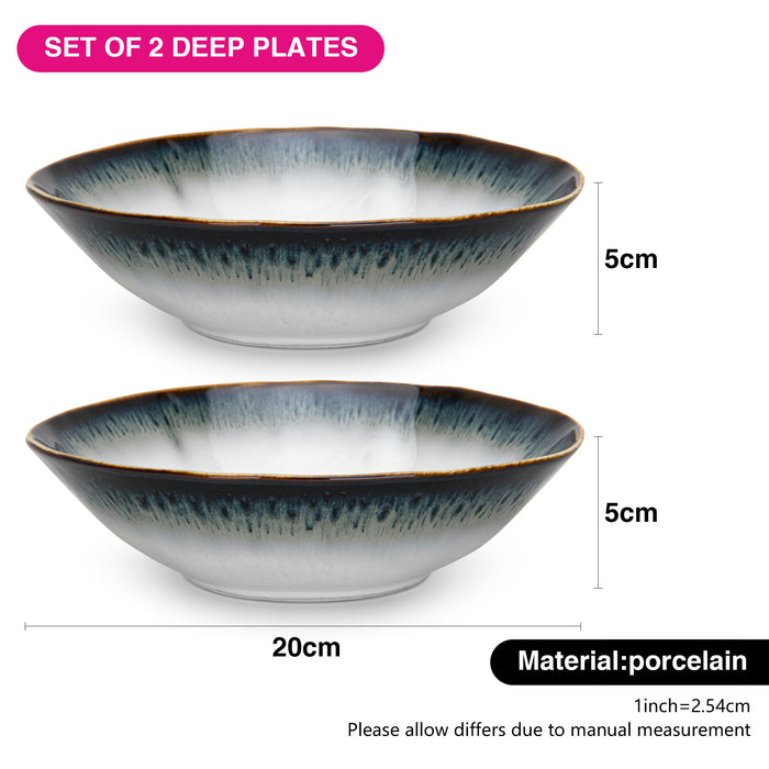 Set of 2 Deep Plates GALACTICA 20 cm (Porcelain)