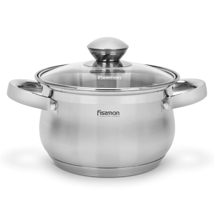 Stockpot Felina 20cm/3.9LTR With Glass Lid Stainless Steel