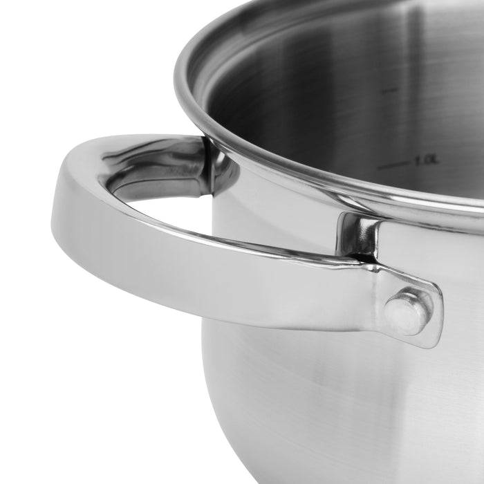 Stockpot Felina 20cm/3.9LTR With Glass Lid Stainless Steel