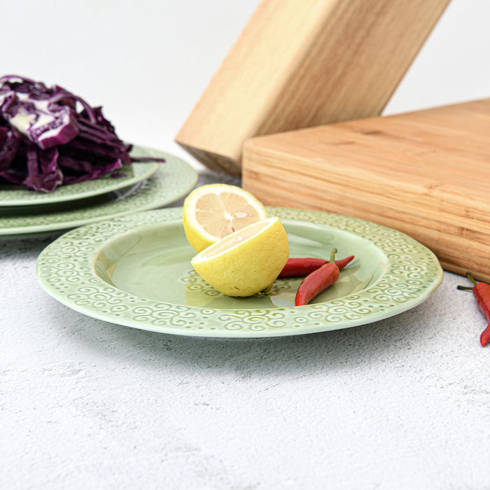 Deep Plate 23cm Green Crackle Ceramic Tableware Series