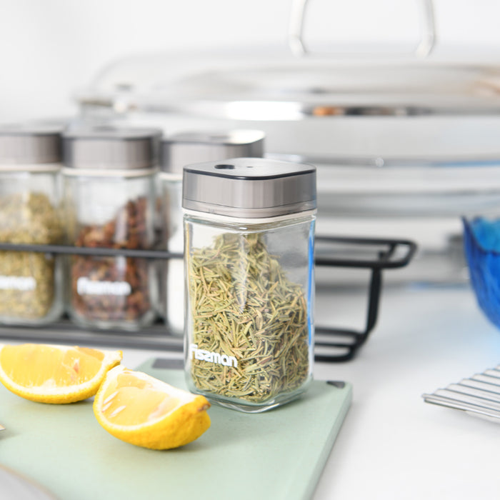 5-Piece Condiments Glass for Different Spices