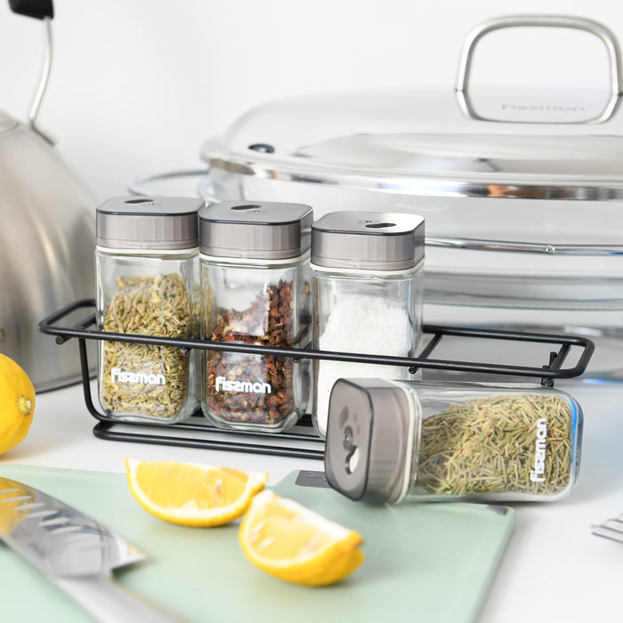 5-Piece Condiments Glass for Different Spices