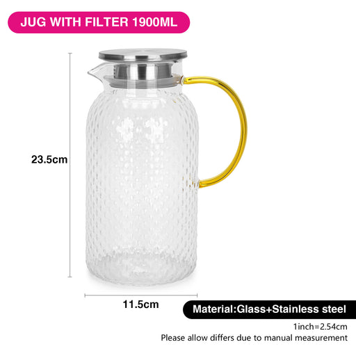 Jug 1900ml With Filter (Borosilicate Glass)