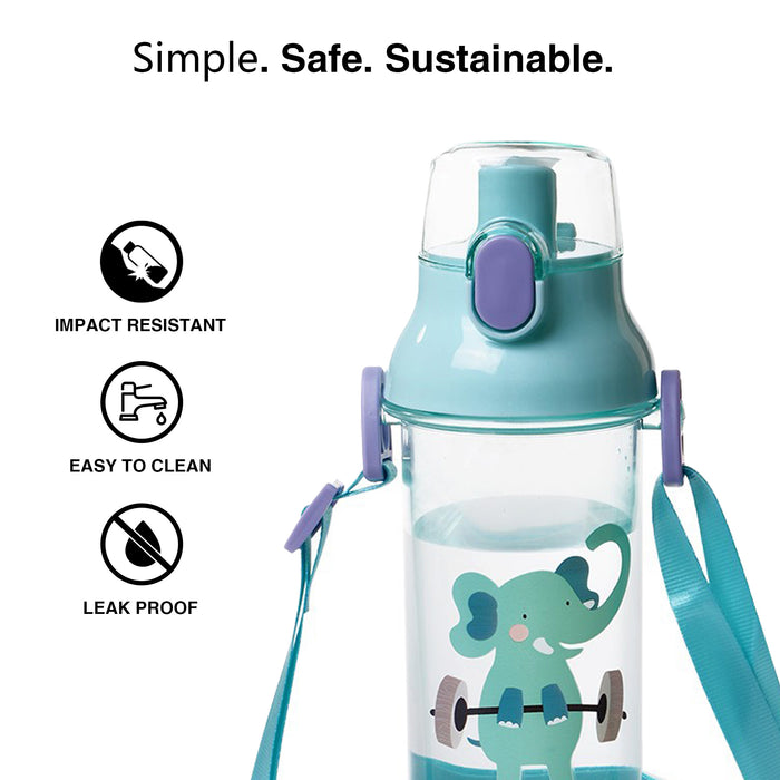 Water Bottle Plastic 450ml Mint Green
