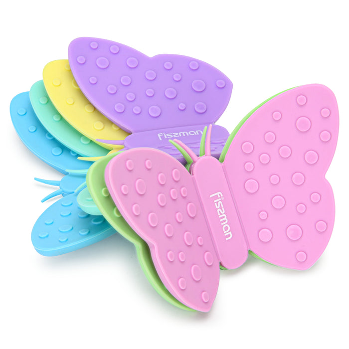 Butterfly Shaped Pot Holder with Magnet (Silicone) Pink